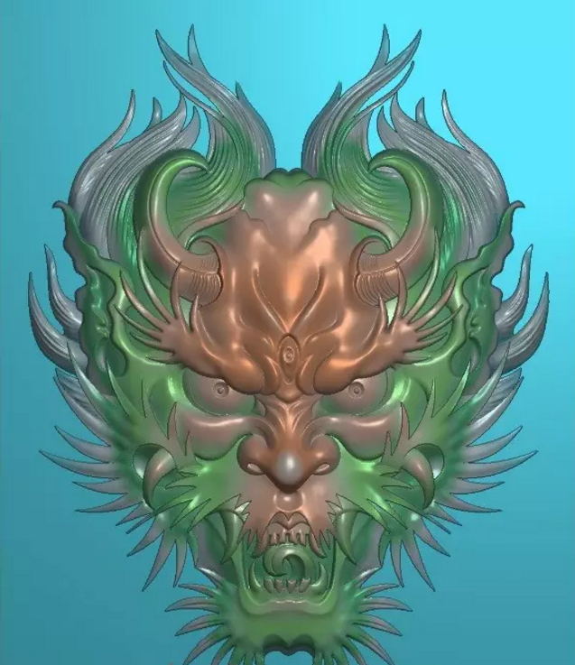 精雕龙头浮雕图作品