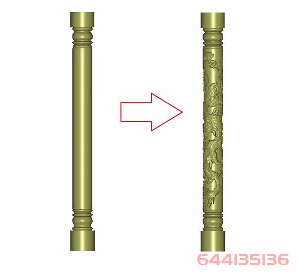如何将浮雕图精准贴合到3D栏杆模型上？
